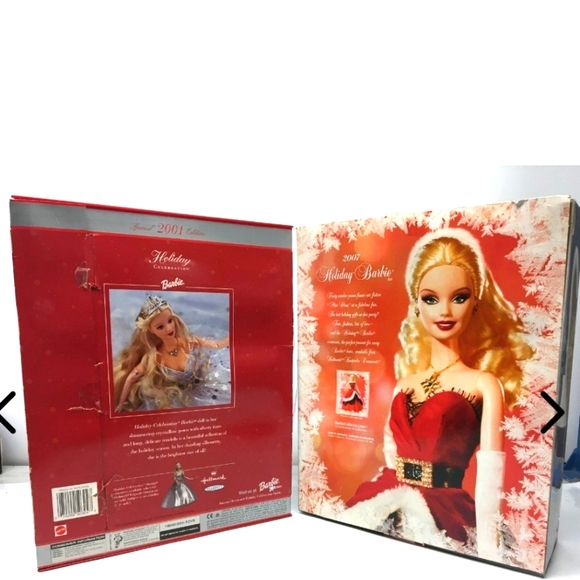 2001 & 2007 Barbie Holiday Celebration Special Edition Dolls Both are New in Box - Picture 2 of 10